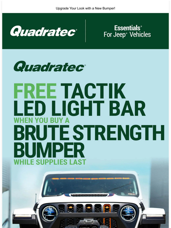 Quadratec 🎁 FREE Lightbar with Our Best Selling Bumpers Milled