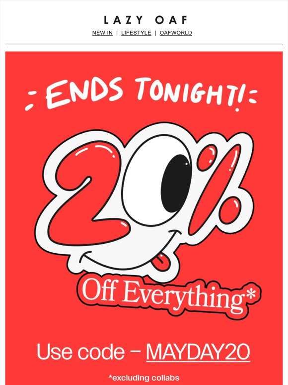 20% OFF ENDS MIDNIGHT BST 🚨