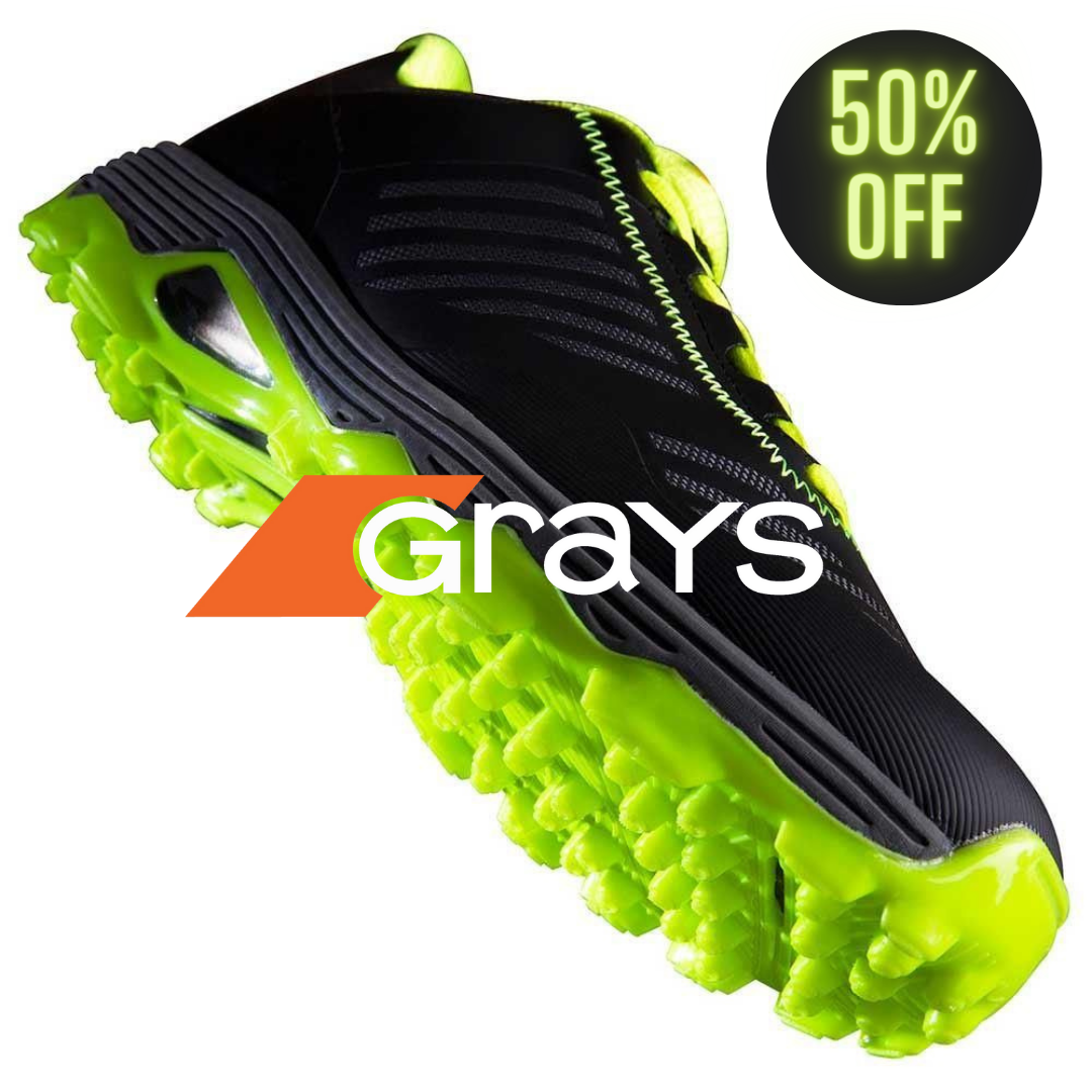 Grays Burner Rubber Hockey Shoes Black/Fluo Yellow - 50% off