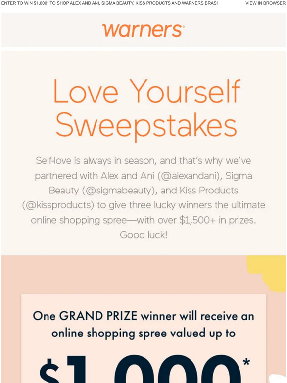Starts now! Love Yourself Sweepstakes ❤️