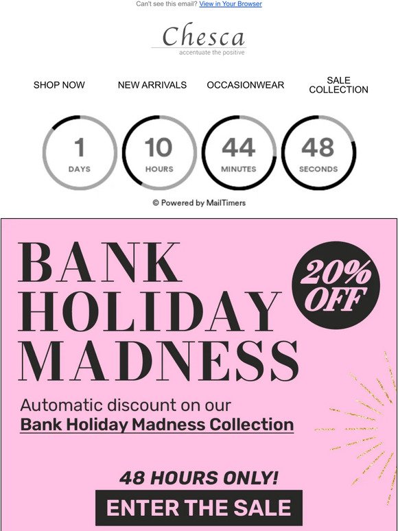 🤑20% OFF BANK HOLIDAY MADNESS SALE 🤑
