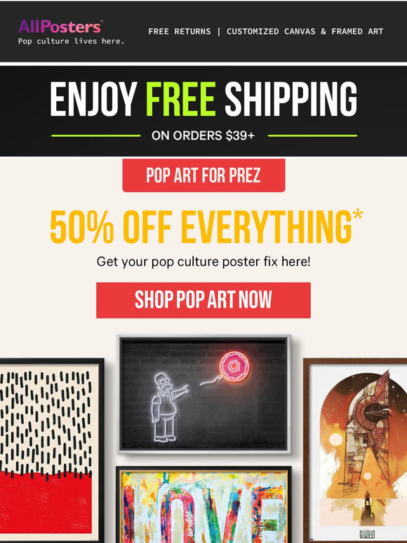 50% off everything* has a nice 🔔 ring to it!
