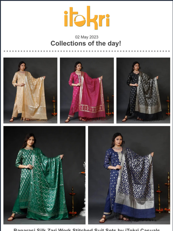 ➊ Banarasi Silk Zari Work Stitched Suit Sets ➋ Sanganeri Printed Kota Doria Dupattas ➌ Bengal Kantha Embroidery Silk Sarees ➍  Hapur Beadwork Jewelry