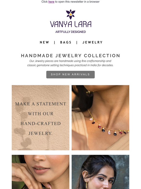 Hand-Crafted Jewelry is Here! Pre-Shop Vanya Lara