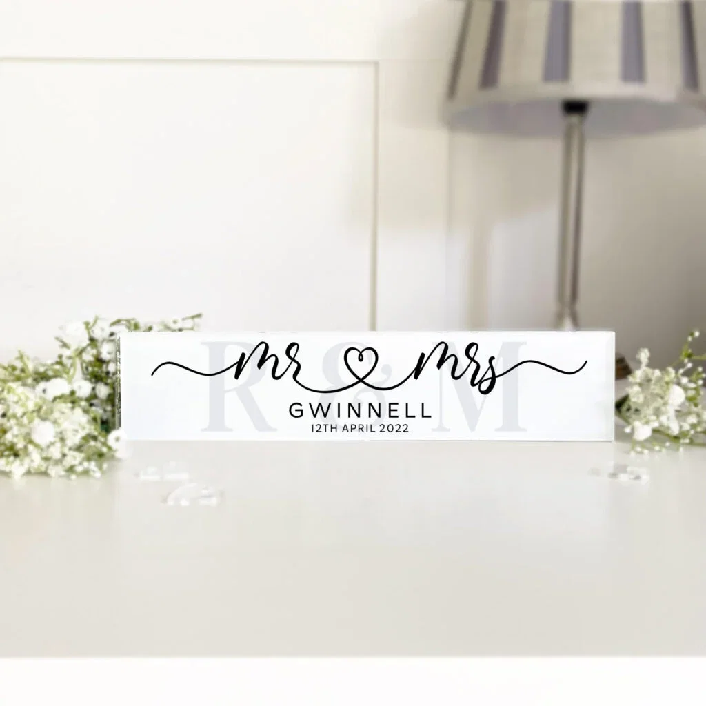 Personalised 'Mr & Mrs' Standing Plaque