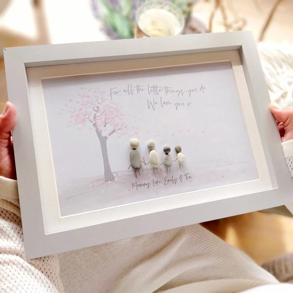 Mum Personalised Pebble Picture