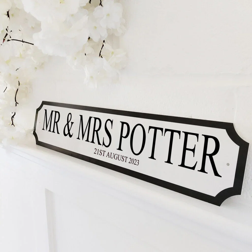 "Mr & Mrs" Personalised Street Sign