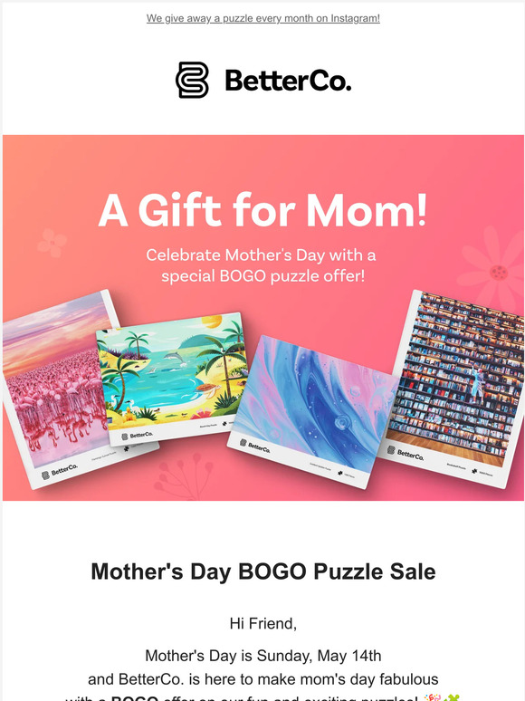 🌸 Celebrate Mother's Day with a BOGO Puzzle Offer 🌸
