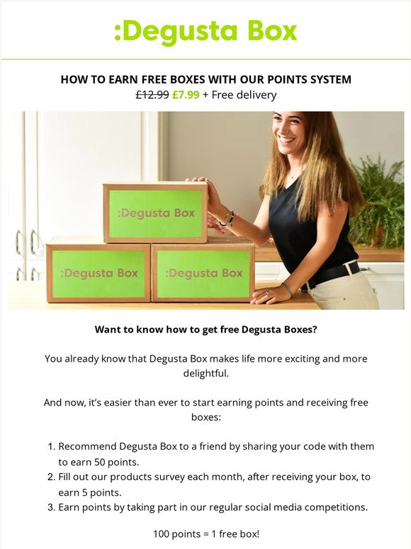 Easy ways to earn Degusta Boxes