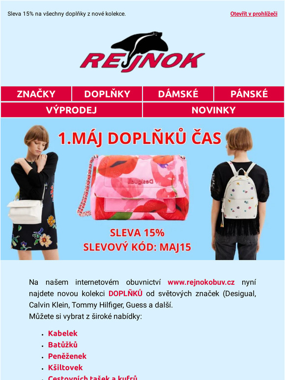 Je tady 1. MÁJ DOPLŃKŮ čas👝🎒se SLEVOU 15%😍