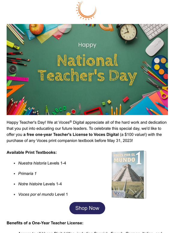 Teacher's Discovery Get a FREE OneYear Teacher's License to Voces