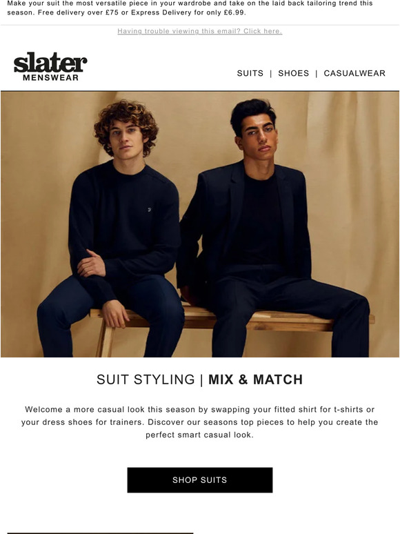 Slaters Menswear Laid Back Tailoring Master The Trend Milled