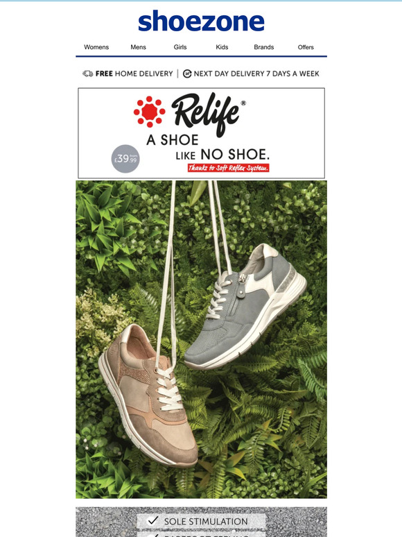 Shoe Zone Refresh your wardrobe with Relife + pay in 4 with Clearpay