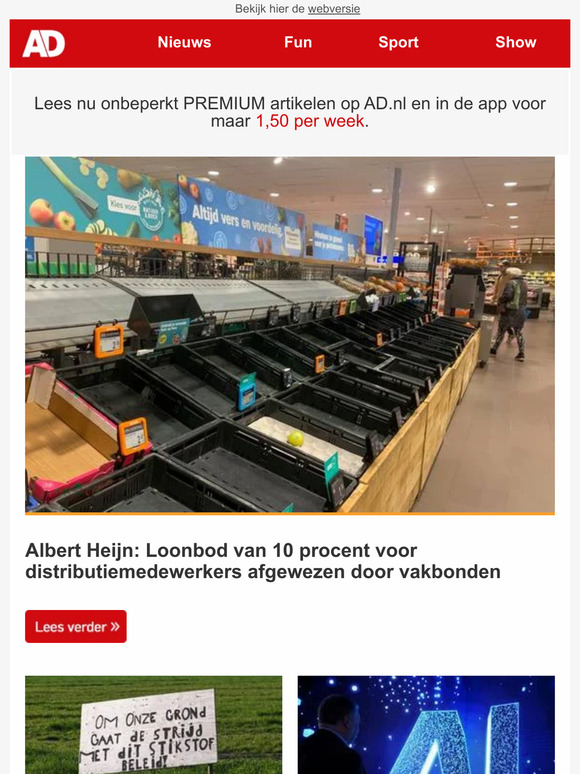 AD Webwinkel, Volkskrant, Trouw, Parool & Reg: Albert Heijn: Loonbod ...