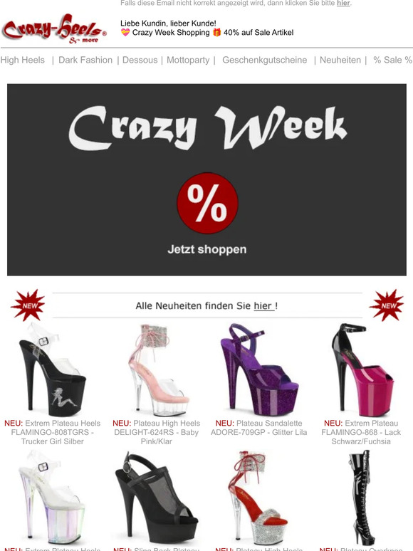 💝 Crazy Week 🎁 40% auf Sale Artikel