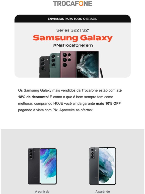 📣 Samsung Galaxy com até 18% OFF + 10% OFF no Pix