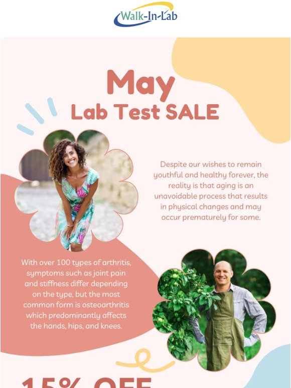 🤩 A-MAZE-ing May Deals: 🌟15% Off Anti-Aging & Arthritis Tests 🌟