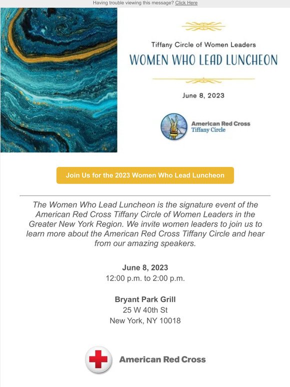 You're Invited: Red Cross Women Who Lead Luncheon