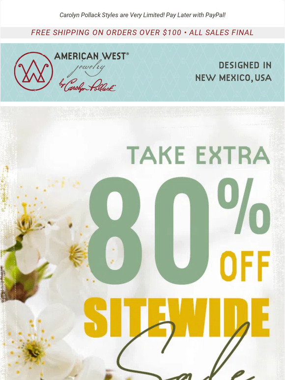 80% OFF 🔥 Sitewide means MORE for Mom AND You~Including Mother of Pearl! Hurry~Styles are Selling Out Fast!