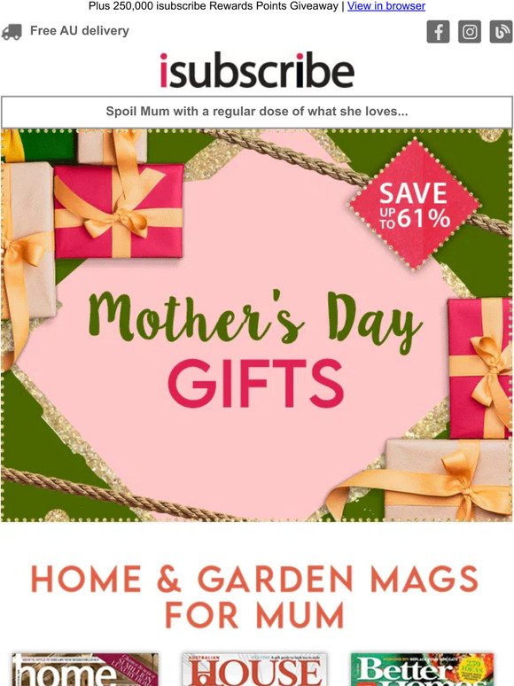 Mother’s Day gifts from just $25