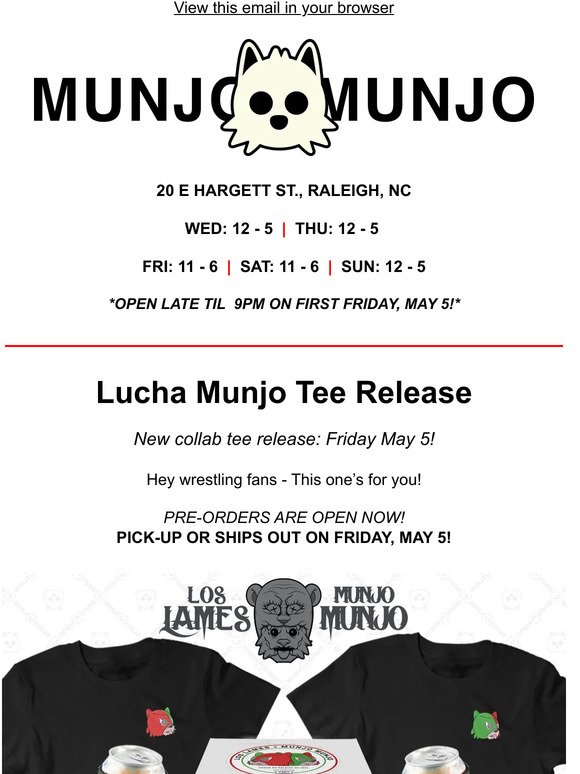 Lucha Munjo Mystery Tee MAY 5!