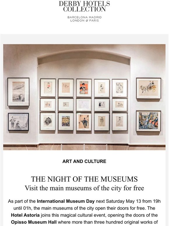 —, THE NIGHT OF THE MUSEUMS returns to Barcelona. Discover the Opisso Museum at the Astoria Hotel.