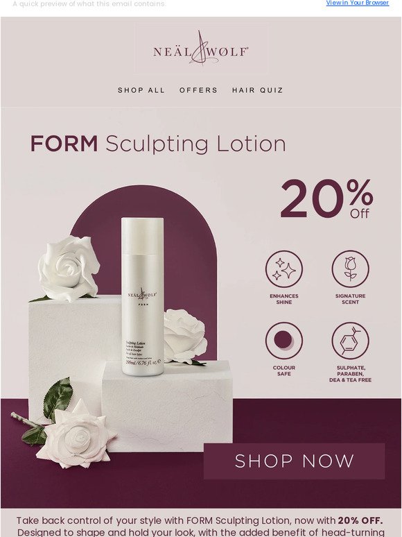 20% OFF Sculpting Lotion 🤩
