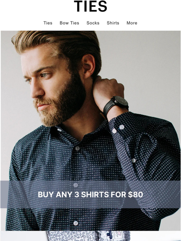 Mix & Match to Save: 3 Shirts for $80