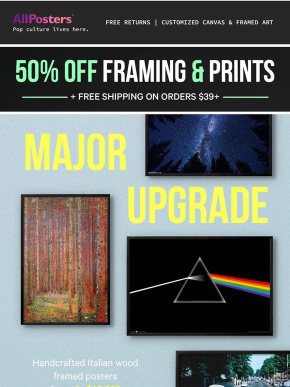👀 50% off framing and art prints!