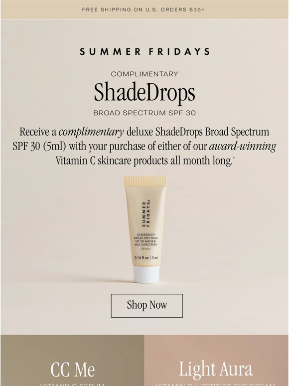 Summer Fridays Vitamin C + Free Deluxe SPF ☀️ Milled