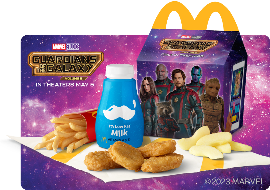 Order a Happy Meal for McDelivery today, inspired by Marvel Studios' Guardians of the Galaxy Volume 3—In Theaters May 5.