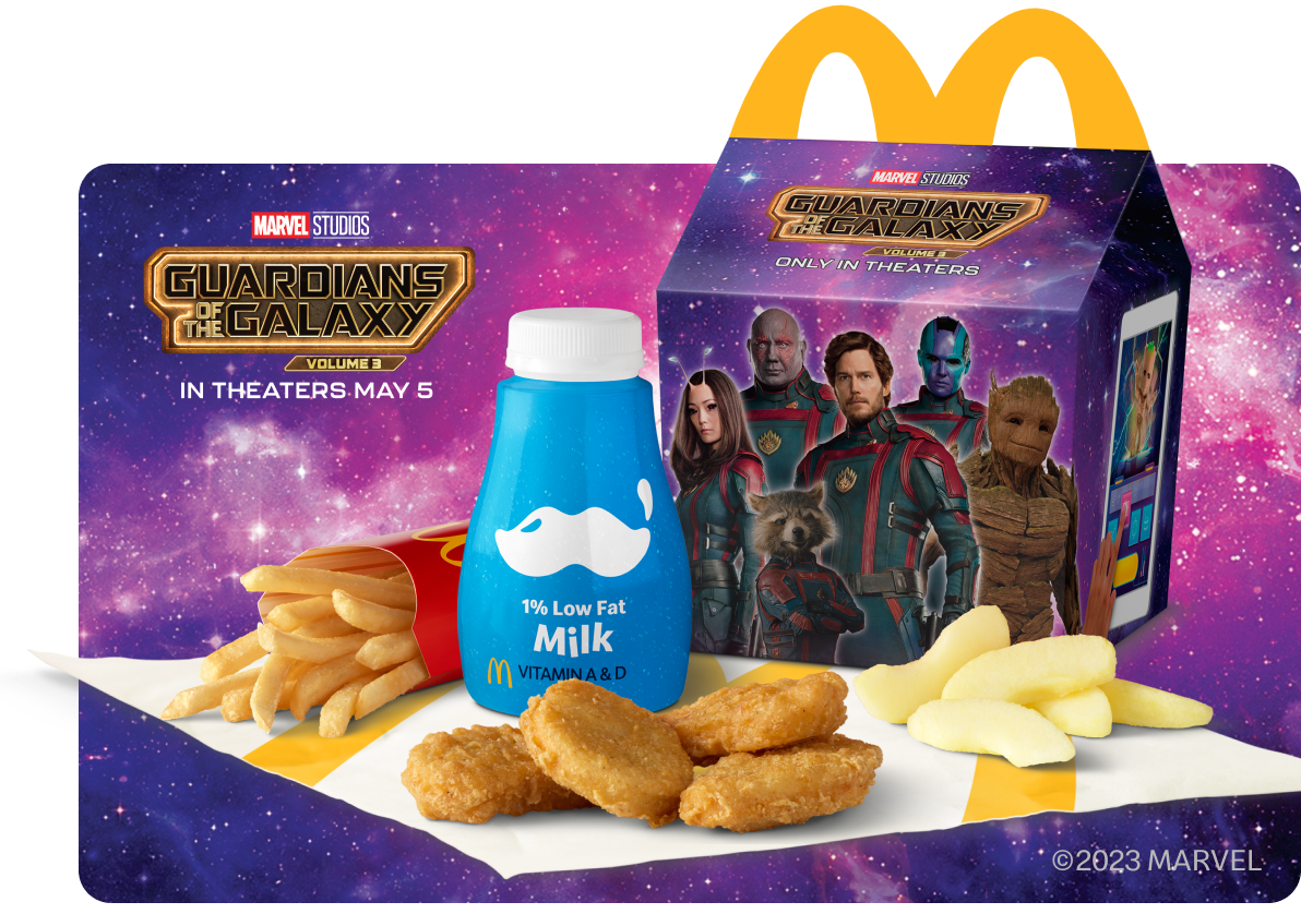Order a Happy Meal for McDelivery today, inspired by Marvel Studios' Guardians of the Galaxy Volume 3—In Theaters May 5.