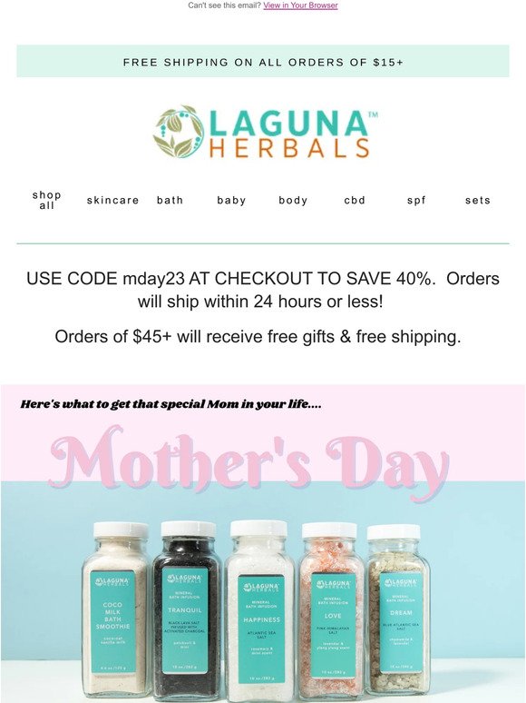 Laguna Herbals Mothers' Day Gift Guide - 40% Off!💐