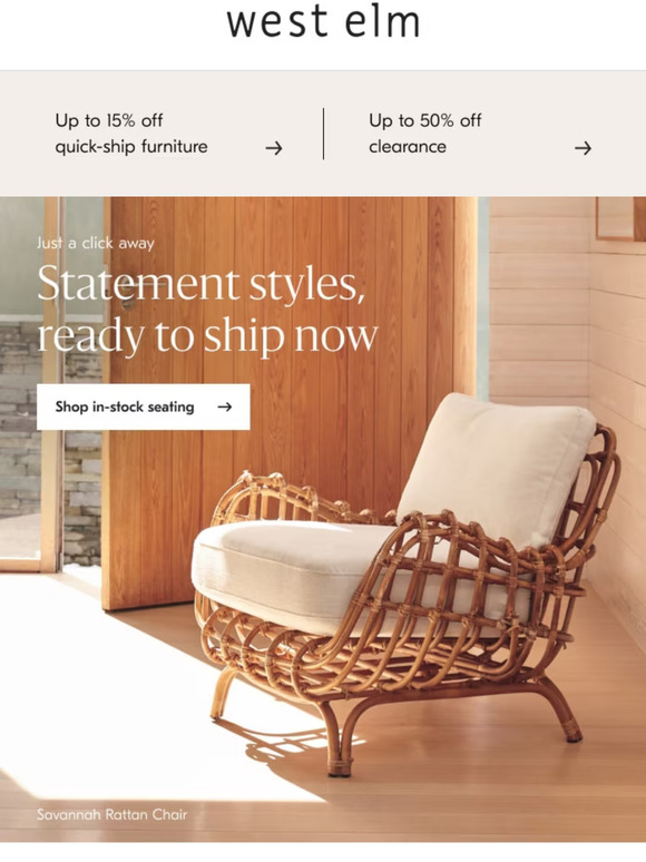 West Elm Quick! These statement styles are now IN STOCK Milled