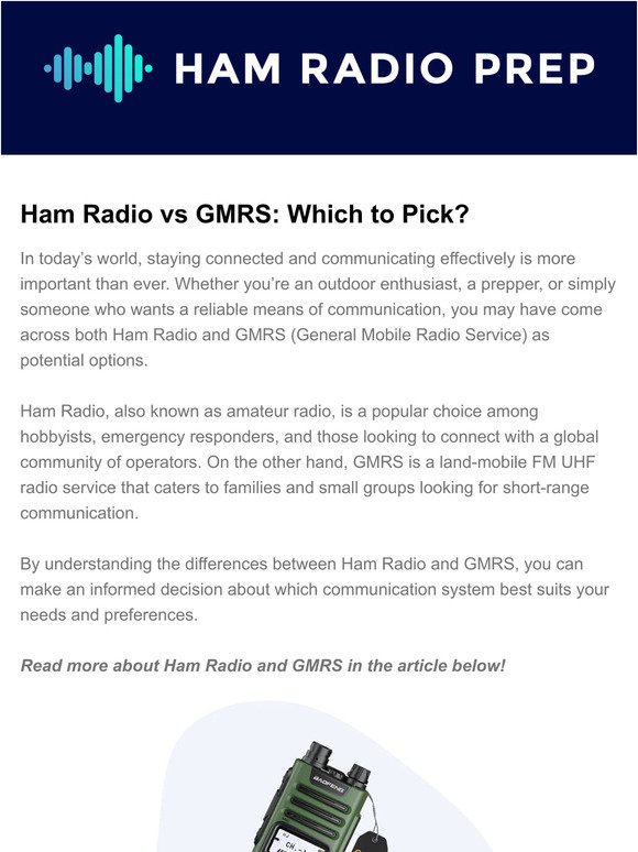 Ham Radio vs. GMRS! What's the difference? 📡