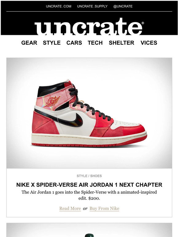 Uncrate: Nike x Spider-Verse Air Jordan 1 Next Chapter & more | Milled