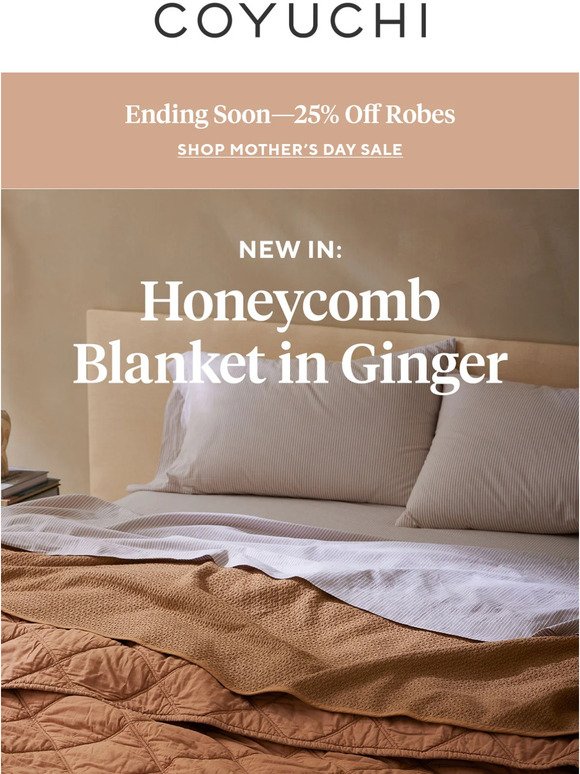 New In: Honeycomb Blanket in Ginger