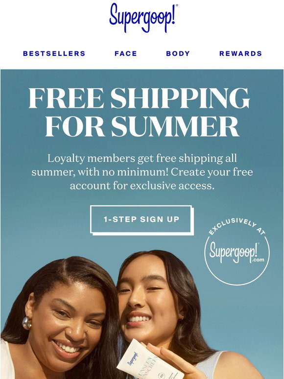 Supergoop: Want free shipping all summer long?