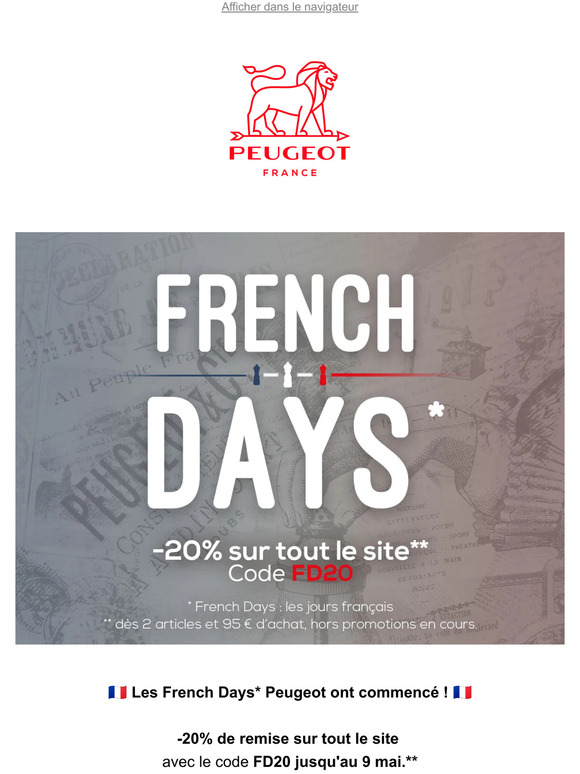 🇫🇷 French Days  : -20% sur tout le site ! 🇫🇷