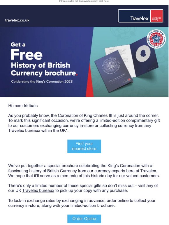 Commemorate the King's Coronation with a Special Gift from Travelex Currency Exchange!