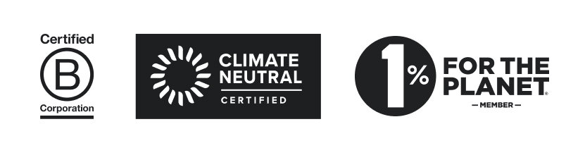 Certified B Corp, Climate Neutral, and 1% for the Planet