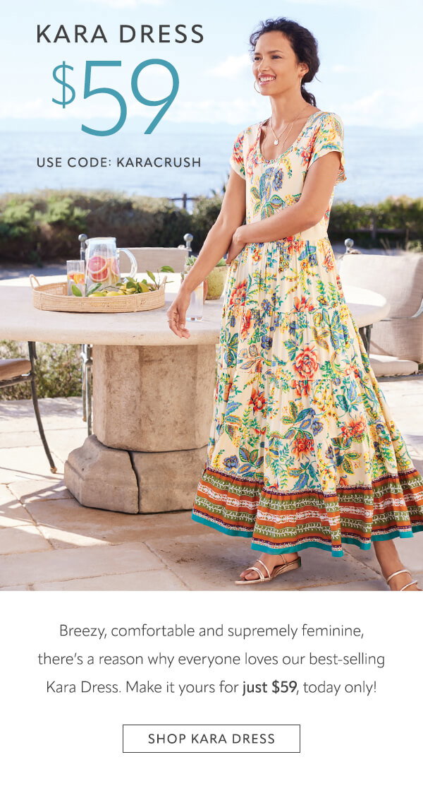 Soft Surroundings: FLASH SALE! Our Best-Selling Kara Dress for $59! | Milled