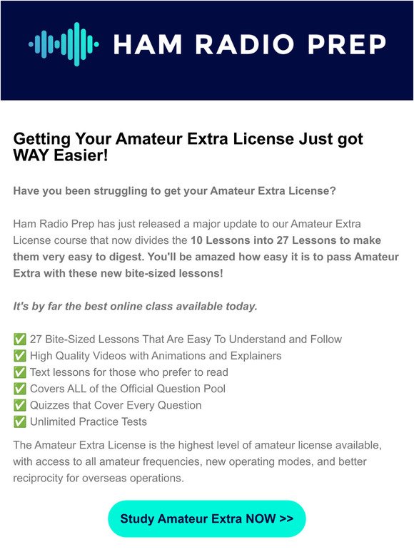 Getting Your Amateur Extra License Just Got EASIER!