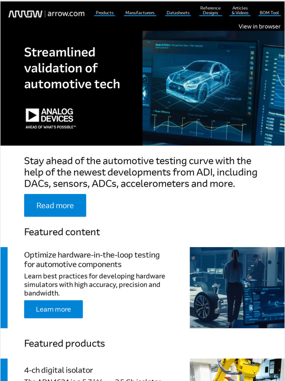 Arrow Electronics Solutions for a new generation of automotive testing Milled