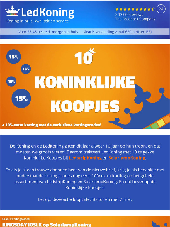 10 Koninklijke Koopjes met 15% korting! 👑
