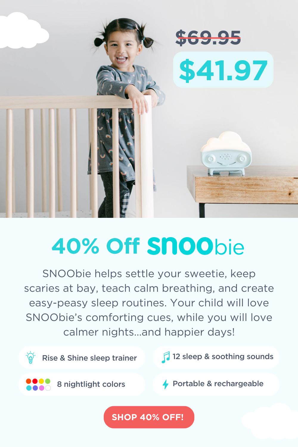 SNOOZ WHITE NOISE MACHINE - YOUR TICKET TO PEACEFUL SLEEP AND TRANQUIL DAYS  
