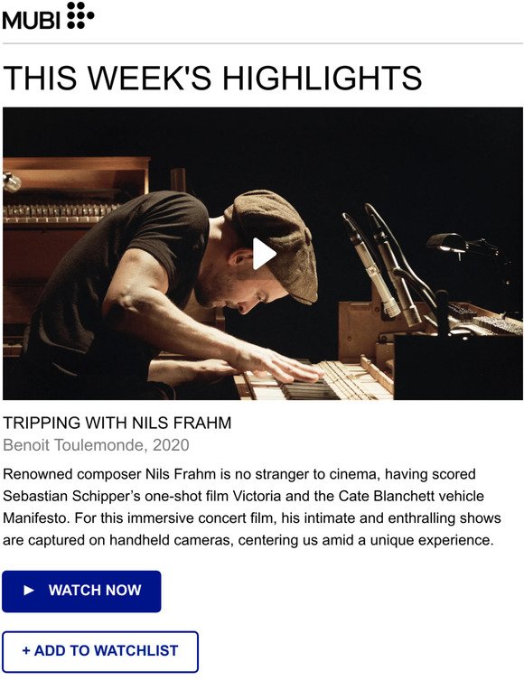 This week on MUBI: Watch Tripping With Nils Frahm