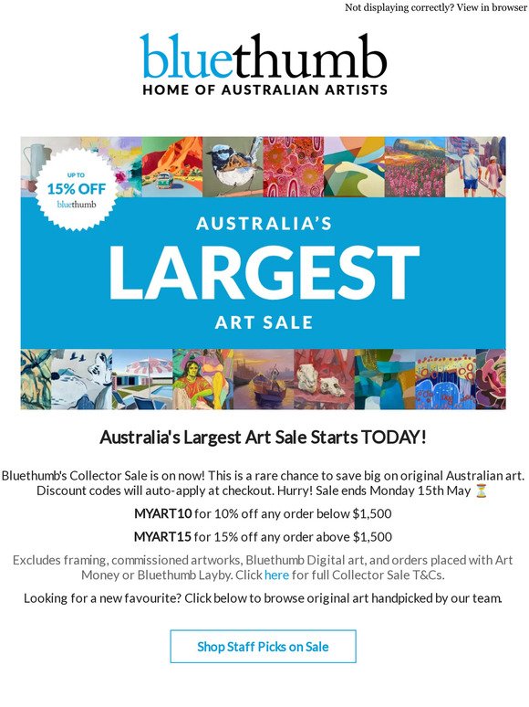 Australia's largest art sale on NOW! ⏳