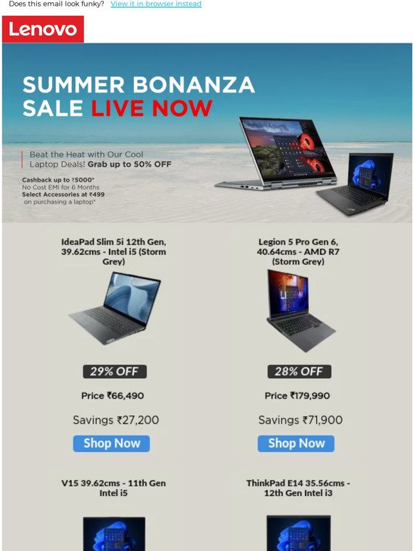 Beat the heat with the coolest Laptop deals ! Summer Bonanza Sale ! LIVE NOW!
