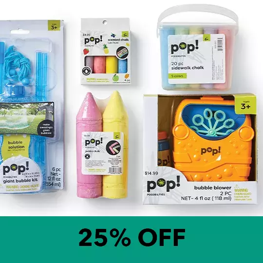 POP! Sidewalk Chalk and Bubbles. 25% off.